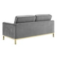 thumbnail image 3 of Modway Loft Gold Stainless Steel Leg Performance Velvet Loveseat in Gold Gray, 3 of 5
