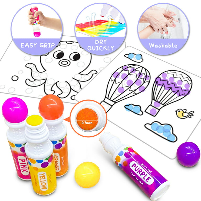  Washable Dot Markers for Kids Toddlers & Preschoolers, 24  Colors Bingo Paint Daubers Marker Kit with Free Activity Book : Toys & Games