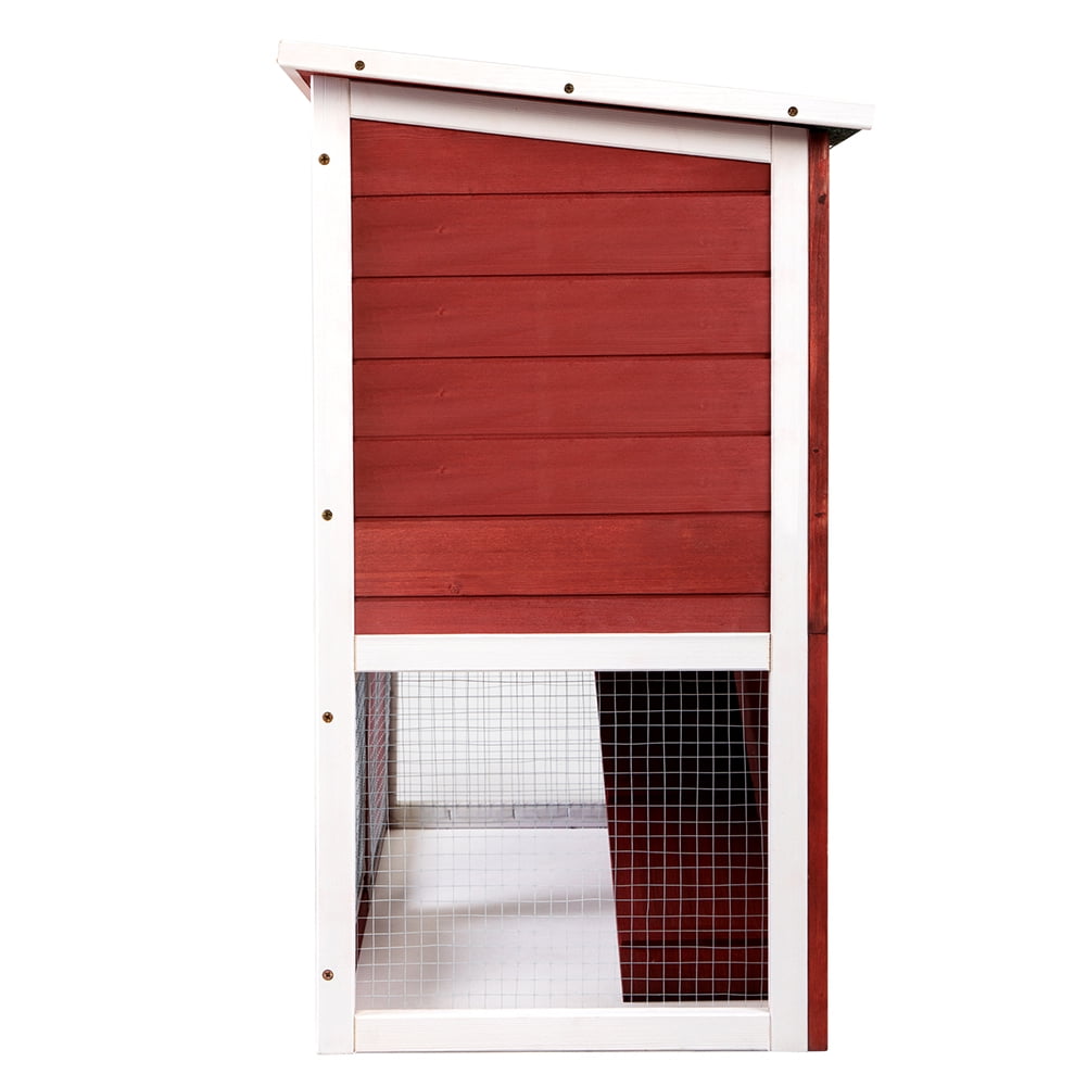 Kadyn Large Guinea Pig, Rabbit Pet House for Small Animals,Wooden Rabbit Cage Indoor Outdoor, All-Weather Pet Cage with Ramp Divider, Red Kadyn Large Guinea Pig, Rabbit Pet House for Small Animals,Wooden Rabbit Cage Indoor Outdoor, All-Weather Pet Cage with Ramp Divider, Red