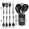 thumbnail image 5 of Kitchen utensils set Kitchen silicone utensils spatula set, kitchen utensils spoon silicone heat resistant set-black, 5 of 6