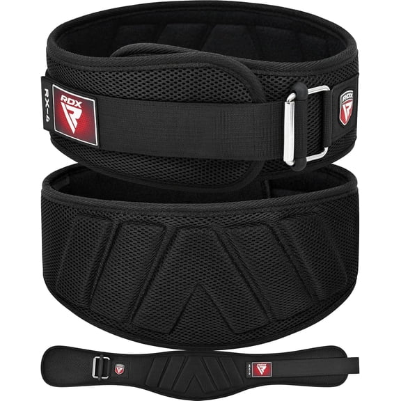RDX Weight Lifting Belt, Curved Padded Back Lumbar Support, Fitness, Core Exercise Workout Bodybuilding Powerlifting Deadlifts Squats, Ladies Gents Men Women Home Gym Equipment