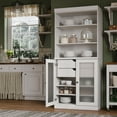 thumbnail image 5 of Palace Imports 100% Solid Wood 32" Pantry Cabinet with Frosted Glass Doors, 2-Drawers and Adjustable Shelves, White, 5 of 7