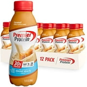 Premier Protein Shake, Caramel, 30g Protein, 1g Sugar, 24 Vitamins & Minerals, Nutrients to Support Immune Health 11.5 fl oz (12 Pack)
