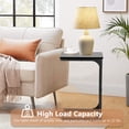 thumbnail image 4 of YRLLENSDAN C Shaped End Table for Couch Slim Side Table C Side Table Small Sofa Table with Adjustable Feet Tiny End Tables for Small Spaces, Black, 4 of 8
