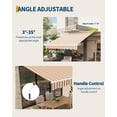 thumbnail image 6 of Manual Retractable Patio Awning – Waterproof 280g Polyester Sun Shade with Heavy-Duty Aluminum Frame & Hand Crank, for Deck, Balcony & Porch, 6 of 7