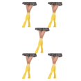 thumbnail image 3 of sweethay Calcetines altos hasta el muslo a rayas Día de San Valentín Mujer Accesorios Raya blanca amarilla Type1 NO1, 3 of 6