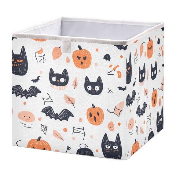 Foldable Fabric Storage Bin Home Cubes Clothing Organizer Bins Large Collapsible Box Basket for Home Organizer Cute Halloween Elements