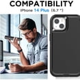 thumbnail image 2 of shiyou-for iPhone 14 Plus Case with Belt-Clip Holster Case, Glass Protector, Heavy Duty Drop Protection Full Body Rugged Shockproof Military Grade Tough Phone Case for iPhone 14 Plus, 2 of 4