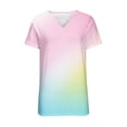 thumbnail image 4 of Scyoekwg Womens Tops Summer Short Sleeve Tshirt Shirts Casual V Neck Tie Dyed Shirts Pullover Casual Loose Comfy Blouses Graphic Tee (#F=Multicolor,L), 4 of 5