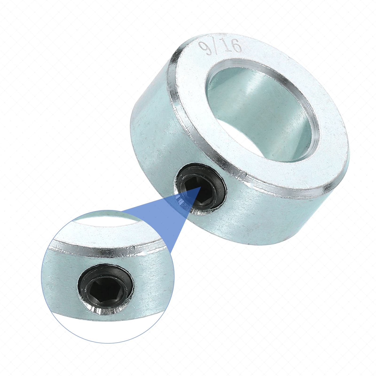 16pcs Set Screw Collars 9/16" Bore Carbon Steel Shaft Collars, 1" OD, 7/16" Width Lock Axle Collar Clamp