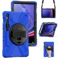thumbnail image 2 of For Samsung Galaxy Tab S10 Lite/S10 FE/S9 FE/S9 Case 10.9 inch SM-X406/SM-X520/SM-X510/SM-X710, 360 Hand Strap, Shoulder Strap, Kickstand, Rugged Drop Protection, Blue, 2 of 7