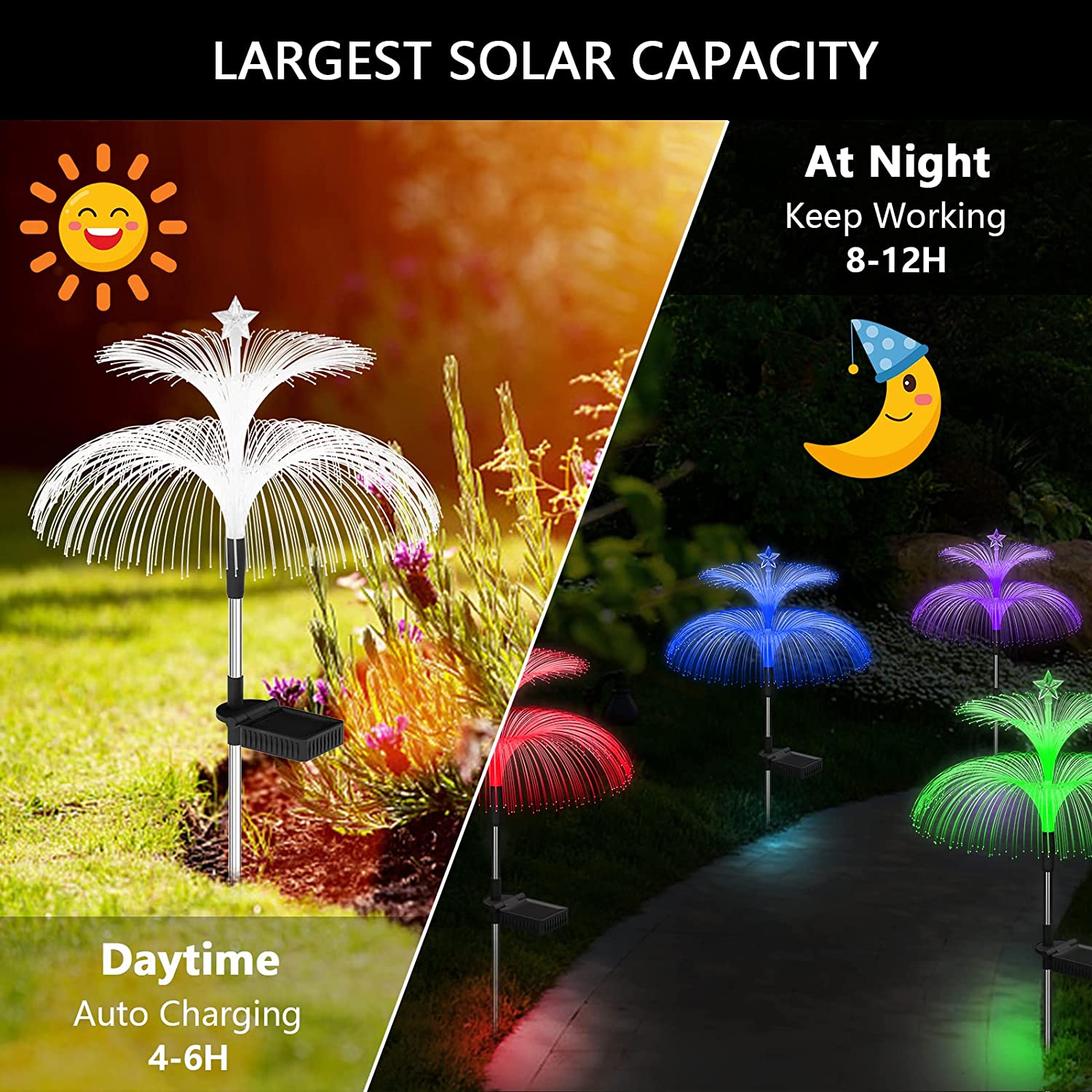 2-Pack Solar LED Garden Stake Lights - Clear Acrylic Horse Shape For Lawn & Patio