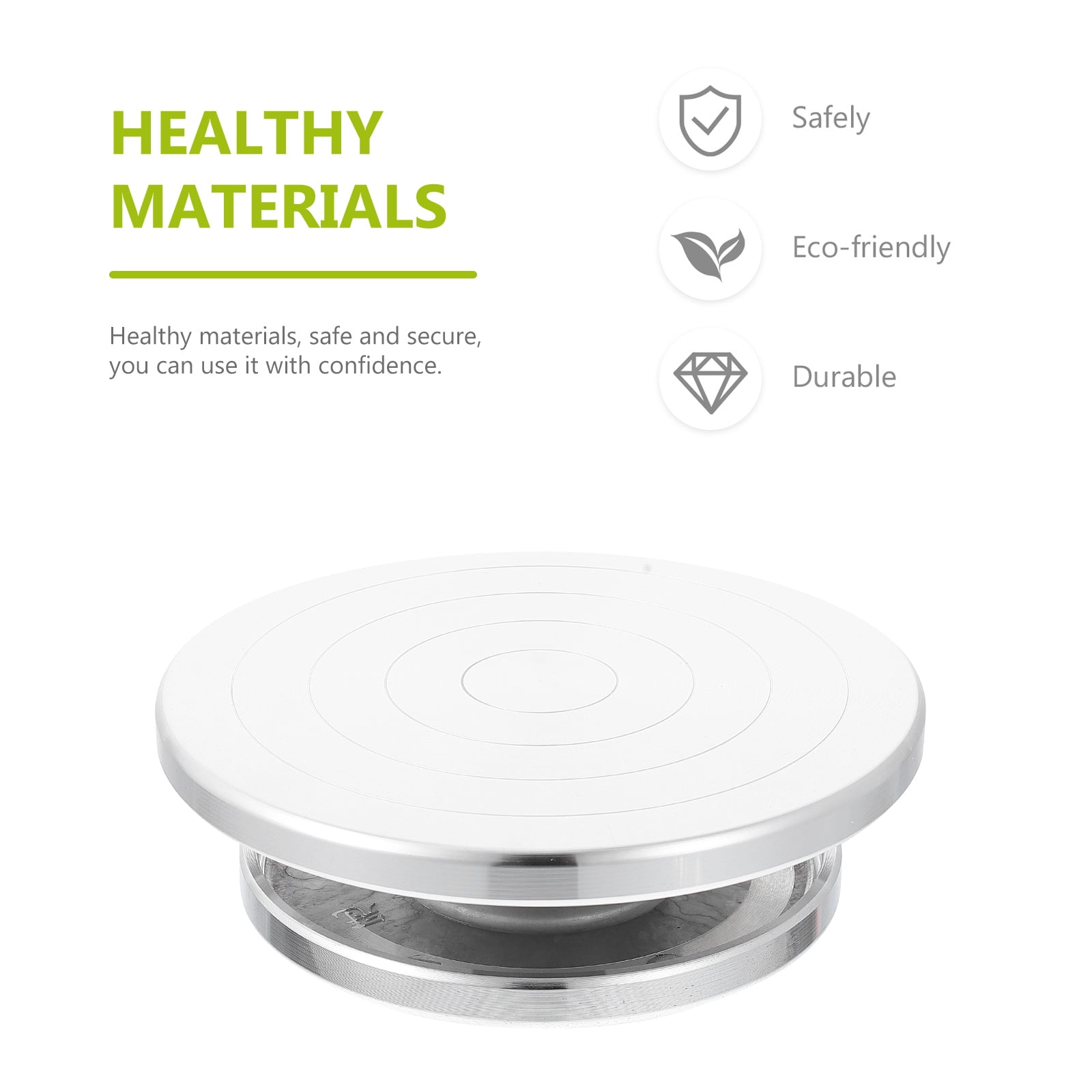 Yardwe Clay Sculpting Wheel Plated Silver Aluminum Alloy Pottery Turntable for Ceramic Craft Decor