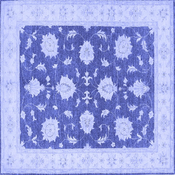 Ahgly Company Indoor Square Oriental Blue Traditional Area Rugs, 6' Square