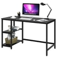 thumbnail image 1 of Gymax Bureau d'Ordinateur 47 Pieds' Table d'Étude Poste de Travail Maison avec Étagère Réglable Noir, 1 of 10