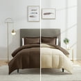 thumbnail image 1 of Nestl Reversible Comforter Set, Twin/Twin XL Comforter Set, Chocolate Brown/Cream, 1 of 6