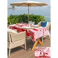 thumbnail image 4 of Outdoor Tablecloth with Umbrella Hole and Zipper, Valentine's Day Rectangle Table Cloth 60x102 Inch Waterproof Tablecloth, Red Love Tree Gnomes Roses Pink Romance Picnic Table Cover for Patio Camping, 4 of 7