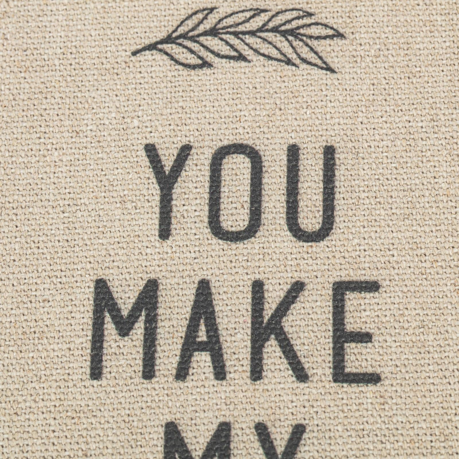 You Make My Heart Smile Framed Under Glass on Burlap 12x15 - FRENCH