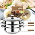 thumbnail image 5 of Homelife Stainless Steel 3 Tier Steamer Pot Set with Lid Food Steamer Stackable Food Steamer Space Saving Visual Lid Handle Design Multipurpose Cooking Pot, 5 of 13