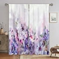 thumbnail image 1 of Innerwin Rideaux Protection UV Draperies Isolées Thermiquement Occultantes Imprimé Floral Rideau de Fenêtre Écoénergétique Imperméable Poche pour Tringle Panneau Moderne Violet 150x166cm/59.06x65.35 Pouces LxH, 1 of 6