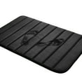 thumbnail image 2 of 2 Piece Striped Design Solid Memory Foam Bathroom Rug Set Non-Slip, 2 of 7