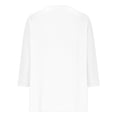 thumbnail image 4 of CCRFTGI Shirts for Child Girls Size 6-7 3/4 Sleeve Funny Solid Raglan T-Shirt Holiday V Neck Button Tshirts Casual Spring Day Tee Tops White 5-6 Years, 4 of 5