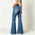 thumbnail image 6 of QIUOMBBP Women's Baggy Jeans Casual Drawstring Flared Wide Leg Denim Trousers with Pockets Y2K Streetwear, 6 of 8