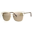 thumbnail image 2 of Womens Oceanic Color Lens Wire Half Metal Rim Retro Fashion Sunglasses Brown, 2 of 4