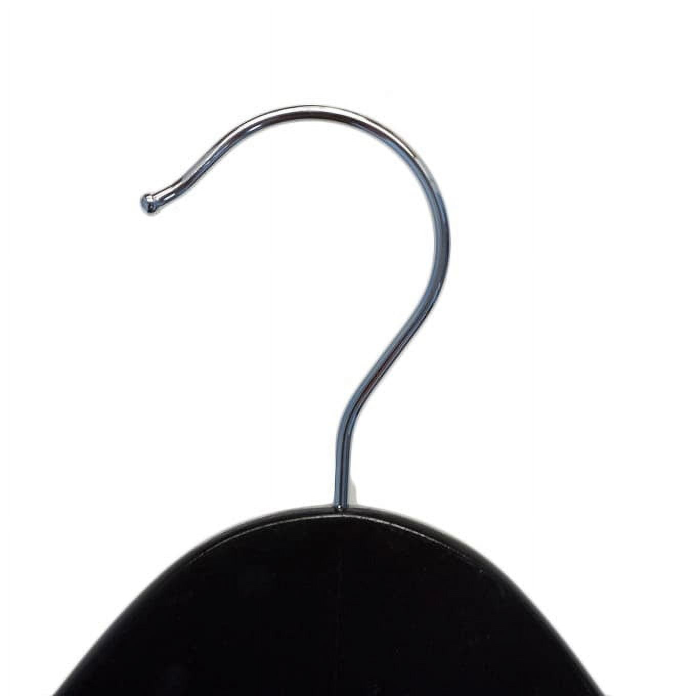 NAHANCO 17" Wooden Shirt Hanger, High Gloss Black (Pack of 100)