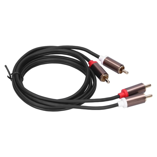 Cable 2RCA reducción de ruido Carcasa de aleación de aluminio Cable 2RCA de 5 mm Conductor de cobre con enchufe chapado en oro para reproductor de CD
