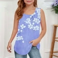 thumbnail image 4 of Taqqpue Girls Tank Tops Kids Summer Crewneck Neck Sleeveless Shirts Casual Cute Floral Printed T Shirts 5-14 Years, 4 of 6
