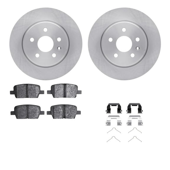 Dynamic Friction Company Rear Brake Rotors with 5000 Advanced Brake Pads includes Hardware 6512-65123