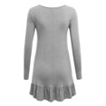 thumbnail image 3 of MBJ WT1153 Womens Long Sleeve Bottom Ruffled Tunic Short Dress XL HEATHER_GREY, 3 of 3