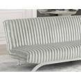 thumbnail image 5 of Contemporary Style Light Gray Finish Futon Sofa Bed Convert Into Bed With Extra Support Leg Chrome Finish Metal Base Legs, 5 of 6