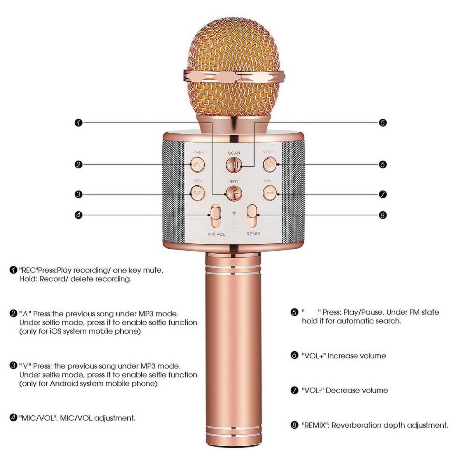 WS858 Bluetooth-compatible Wireless Microphone Home Karaoke Microphones Speaker Handheld Music Player Singing Recorder KTV