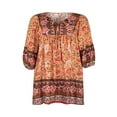 thumbnail image 3 of EIMELI Femmes Été Boho Imprimé Floral Robe 3/4 Manches V Cou Décontracté Plage Fluide Mini Robes, 3 of 5