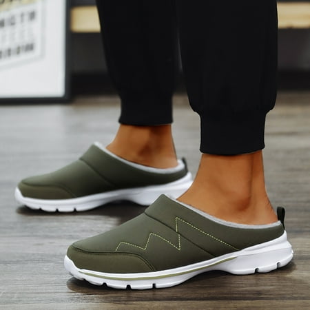 

iLUGU Lovers Shoes Mens s Casual Breathable Mesh Fabric Plus Velvet Warmth Slip On Shoes Shoes For Men