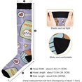 thumbnail image 3 of FREEAMG High Elasticity Compression Socks, High Knee Socks Adult Universal Leisure Relieve Fatigue,Cute Sticker Cartoon Travel Daily with Running (1 Pair), 3 of 7