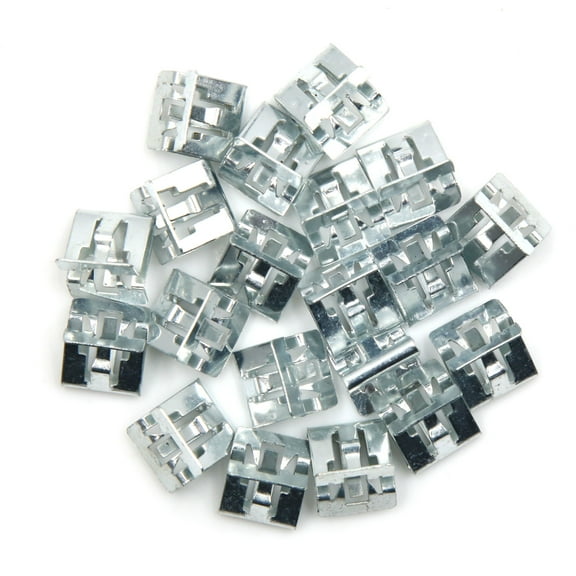 20pcs Universal Silver Tone Interior Console Dash Trim Metal Retainer Clips for Car Auto