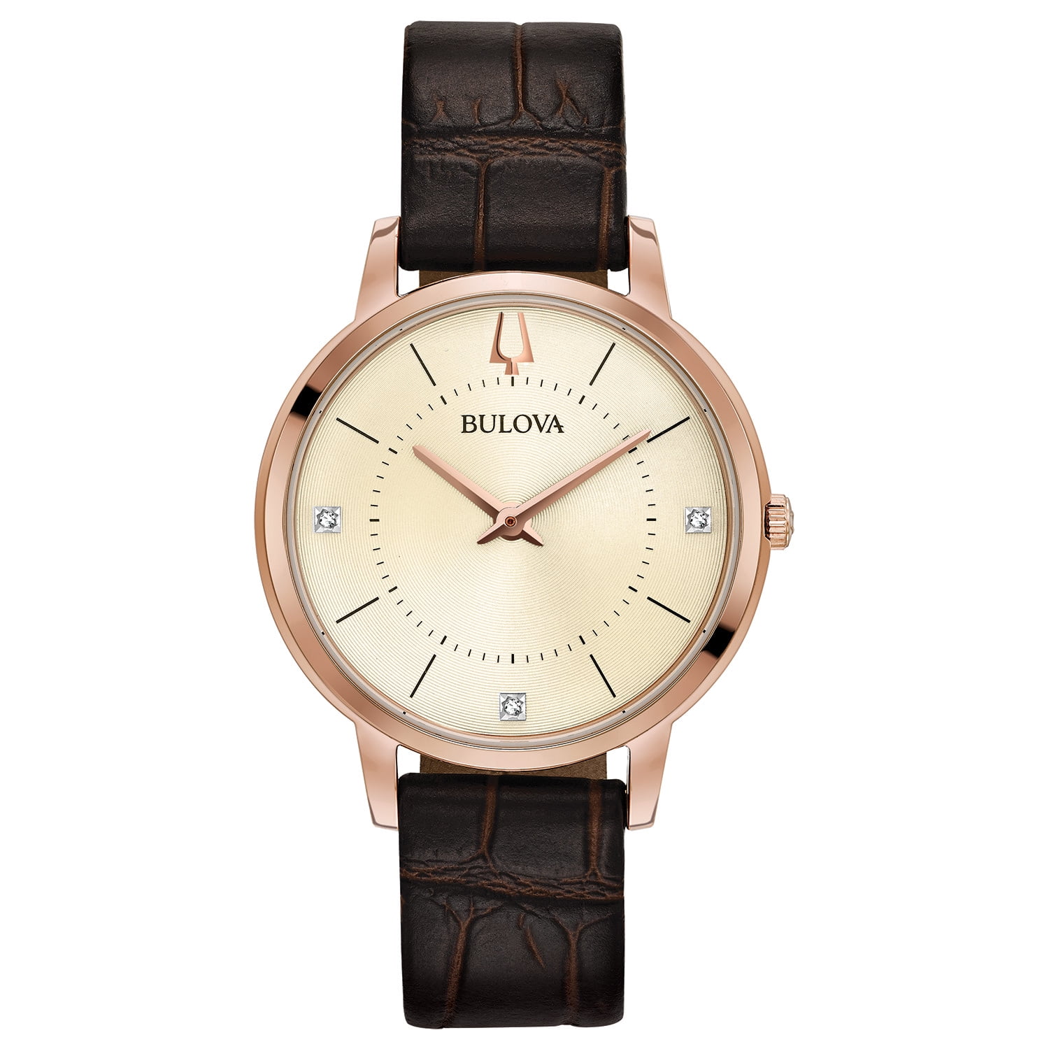 Bulova Bulova Women's Classic Champagne Dial Brown Leather Strap