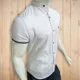 thumbnail image 4 of Camisa Manga Corta Slim Fit Hombre Casual Vestir Cuello Mao, 4 of 8