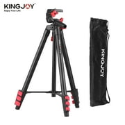 KINGJOY VT-832 Portable Photography Tripod Stand Aluminum Alloy 2kg Load Capacity 1/4 Inch Screw Connector Max. Height 131cm Middle with Carry Bag Black