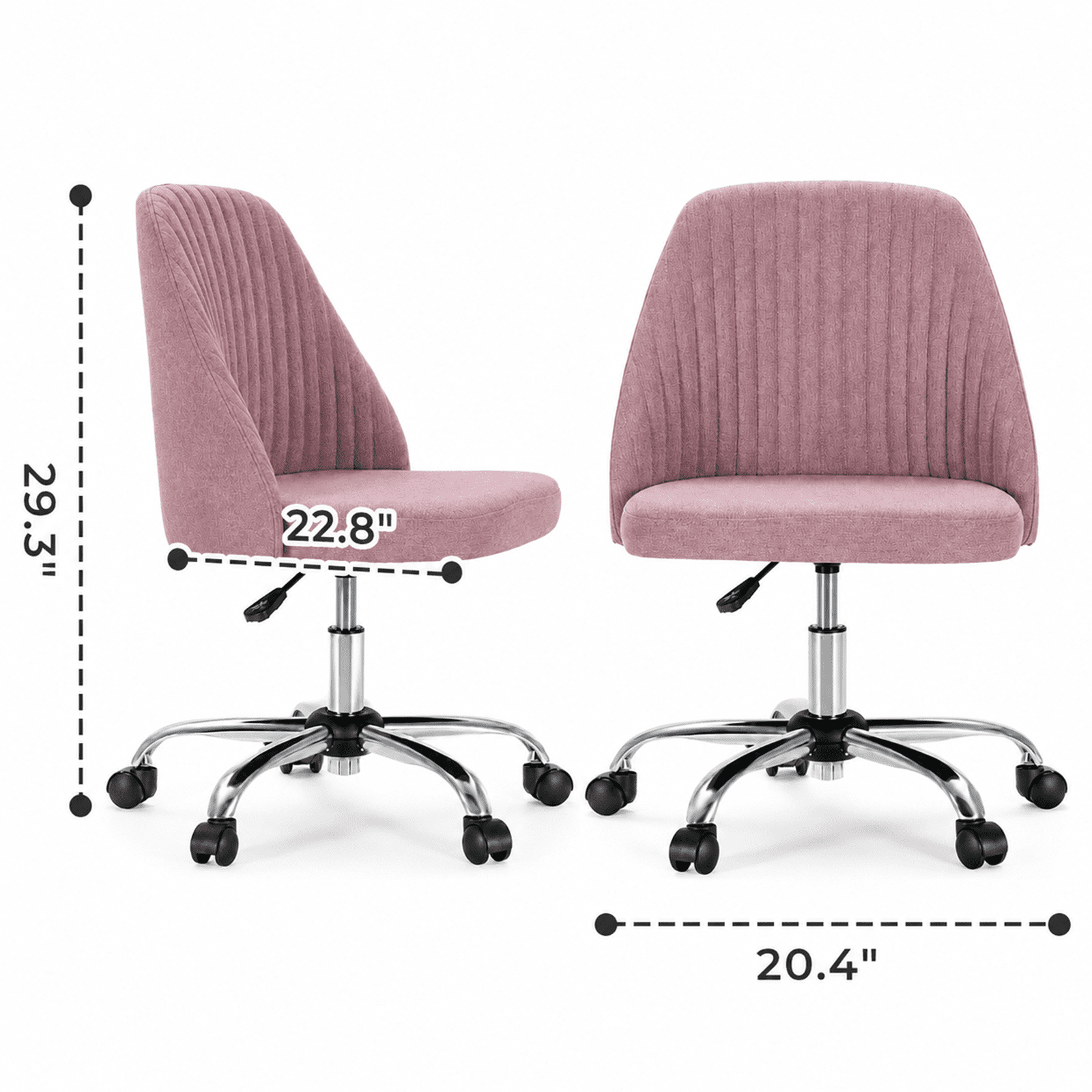 Alvantor Comfy Office Chair, Adjustable Swivel Desk Chair with Wheels, Wide Seating, Modern Fabric Vanity Chair