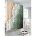 thumbnail image 3 of Fsddascl Sage Green Beach Shower Curtain Set - 48" x 72" Washable Bathtub Curtain with 12 Hooks, Farmhouse Coastal Ombre Sea Waves Art Waterproof Fabric Stall Shower Curtains for Bathroom/Bathtub, 3 of 6