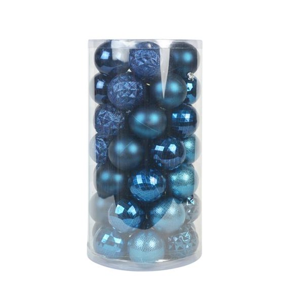 Ornement de Noël, Bleu - Lot de 48