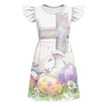 thumbnail image 4 of Cute Easter-print Dress With Small Flying Sleeves For Children Aged 3-10 In Summer, 4 of 9