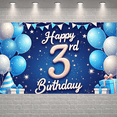 thumbnail image 5 of Blue Theme Happy 3rd Birthday Banner Starry Design 3rd Birthday Display Gift Box Decor Sparkling Effect Birthday Party Backdrop for 3rd Birthday Party Kids Gathering Indoor Decoration, 5 of 9
