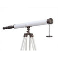 thumbnail image 5 of Floor Standing Brass Telescope White Leather Telescope Copper Antique Telescope Nautical Brass Telescope With Tripod Wooden Stand Gift, 5 of 5