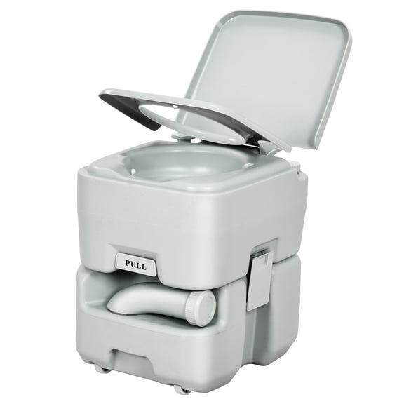 Dextrus 5.3 Gallon Portable Toilet,  Travel RV Potty With Double Outlet Water Spout Detachable Water Tank