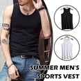 thumbnail image 2 of Men'S Cotton Plain Sando Body Fit Vest Tanks Plain Muscle Basic Wear T5 New, 2 of 9